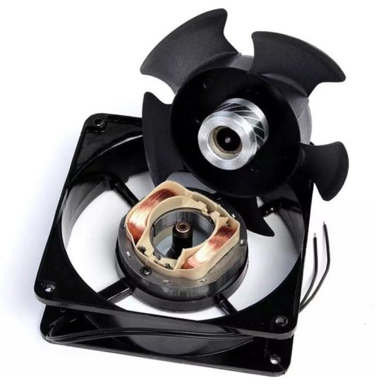 Brush less 220V AC Exhaust Cooling Fan 6inch, Axial Metal Black Fan