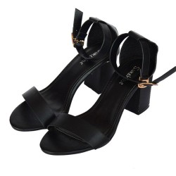 Sunshine Ladies Black Block Heeled Sandals Sunshine Ladies Black Block Heeled Sandals