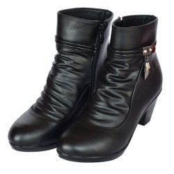 Sunshine Ladies Leather Black Ankle Boots Sunshine Ladies Leather Black Ankle Boots