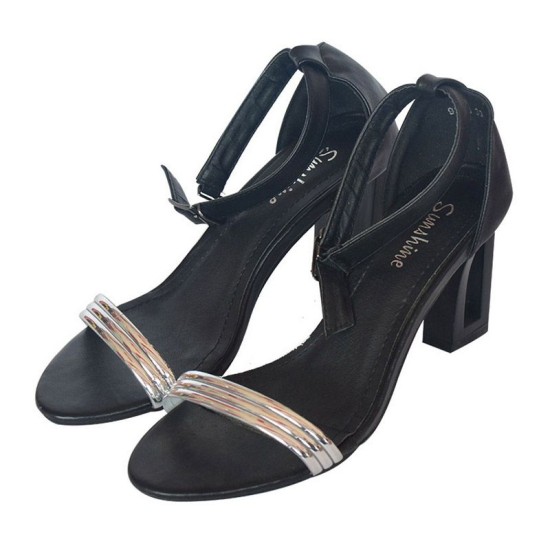 Sunrise Black Hollow Block Heels