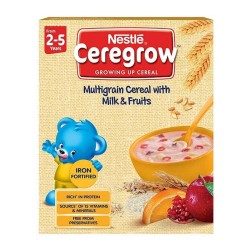 Nestle Ceregrow Multigrain Cereal with Milk & Fruits-300gm (2-5 years) Nestle Ceregrow Multigrain Cereal with Milk & Fruits-300gm (2-5 years)