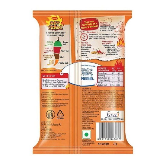 Maggi Hotheads Peri Peri Pepper Noodles 71gm