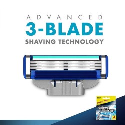 Gillette Mach 3 Manual Shaving Razor Blades 4s Pack Cartridge Gillette Mach 3 Manual Shaving Razor Blades 4s Pack Cartridge