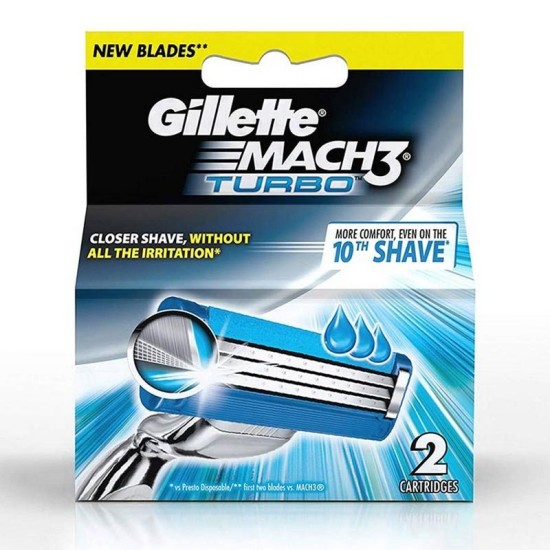 Gillette Mach 3 Manual Shaving Razor Blades 2s Pack Cartridge