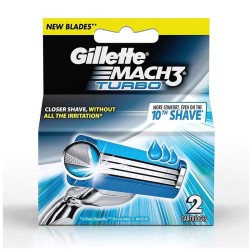 Gillette Mach3 Turbo Manual Shaving Razor Blades 2s Pack Cartridge Gillette Mach3 Turbo Manual Shaving Razor Blades 2s Pack Cartridge