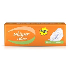 Whisper Choice Wings Sanitary Pads 8 Count Whisper Choice Wings Sanitary Pads 8 Count