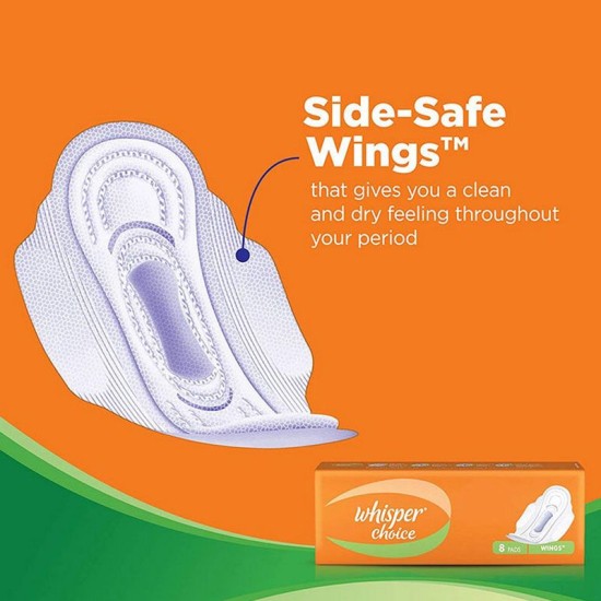 Whisper Choice Wings Sanitary Pads 8 Count