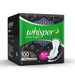 Whisper Ultra Overnight Sanitary Pads XL Plus wings 15 Count Whisper Ultra Overnight Sanitary Pads XL Plus wings 15 Count