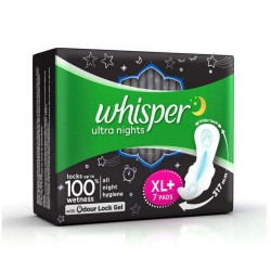 Whisper Ultra Overnight Sanitary Pads XL Plus wings 7 Count Whisper Ultra Overnight Sanitary Pads XL Plus wings 7 Count