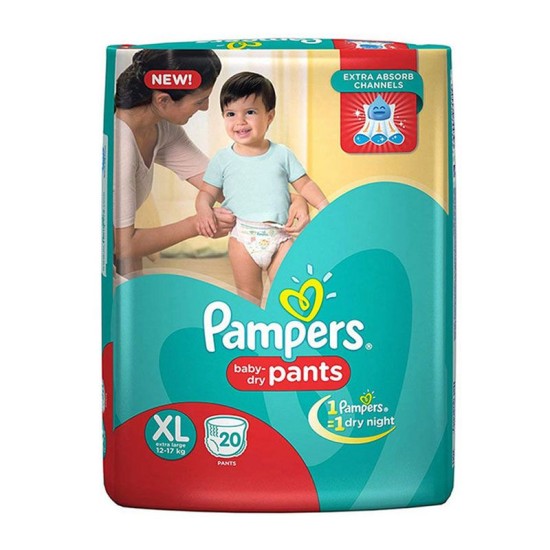 Pampers Extra Large Size Diaper Pants White 20 Count