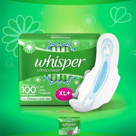 Whisper Ultra Sanitary Pads XL Plus wings 7 Count