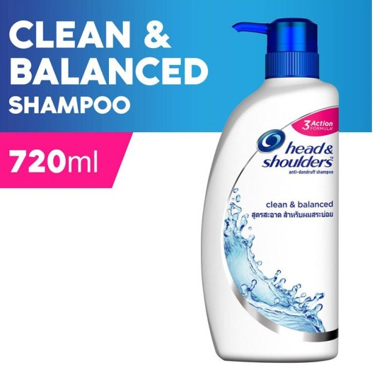 Head & Shoulders Clean and Balanced Shampoo-720ml