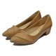 Caramel Yellow Ladies Close Shoes