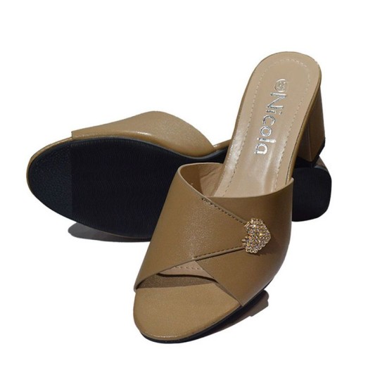 Nicola Sandy Semi Block Sandals