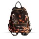 Black-Orange Paint Splatter Korean Bacpack