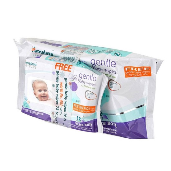 Himalaya Gentle Baby Wipes 72 Sheets ( Combo 1+1)