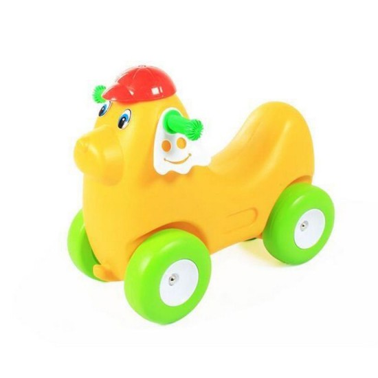 Four-Wheeled Horse Ride-On Yellow