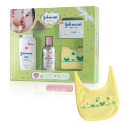 Johnson's Baby Gift Set with Organic Cotton Bib & Baby Comb (5 Piece) Johnson's Baby Gift Set with Organic Cotton Bib & Baby Comb (5 Piece)