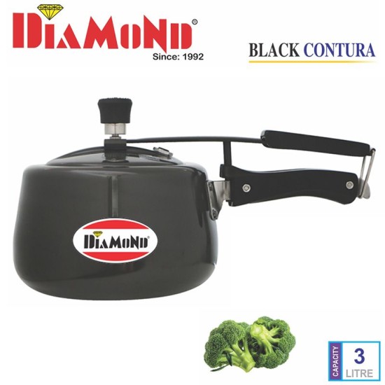 Diamond Black Contura Pressure Cooker 3 Litre