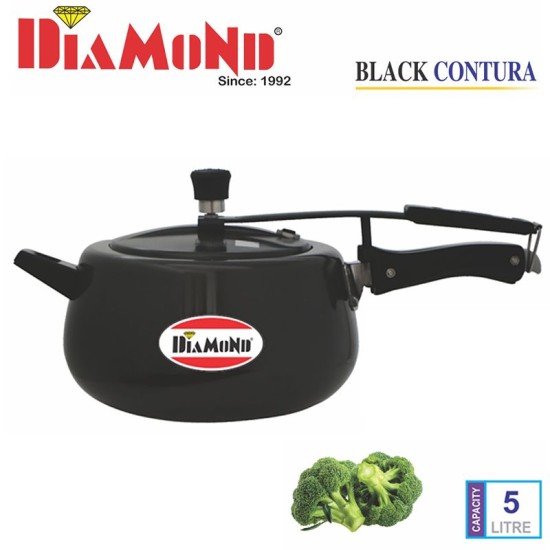 Diamond Black Contura Pressure Cooker 5 Litre