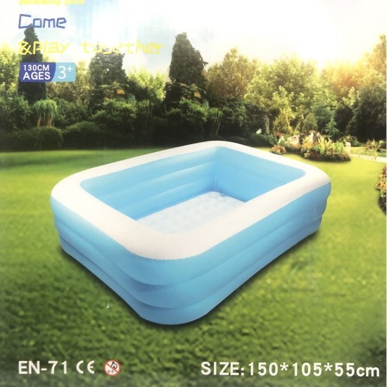 Multicolour Swimming Water Pool For Kids - 150 Cm / Inflatable 3 Ring Swim Bath Tub For Children Baby