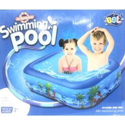 Swimming Water Pool Rectangle Blue For Kids - 120cm / Inflatable 2 Ring Swim Bath Tub For Children Baby Swimming Water Pool Rectangle Blue For Kids - 120cm / Inflatable 2 Ring Swim Bath Tub For Children Baby