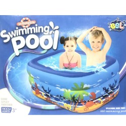 Swimming Water Pool Rectangle Blue For Kids - 130cm / Inflatable 3 Ring Swim Bath Tub For Children Baby Swimming Water Pool Rectangle Blue For Kids - 130cm / Inflatable 3 Ring Swim Bath Tub For Children Baby