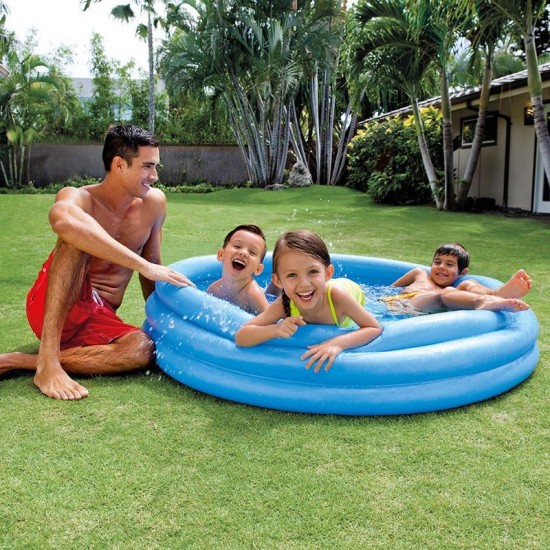 Multicolour Swimming Water Pool For Kids - 147 Cm / Inflatable 3 Ring Swim Bath Tub For Children Baby
