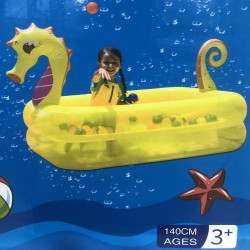 Swimming Water Pool Sea Horse Design For Kids -140cm / Inflatable 2 Ring Swim Bath Tub For Children Baby Swimming Water Pool Sea Horse Design For Kids -140cm / Inflatable 2 Ring Swim Bath Tub For Children Baby