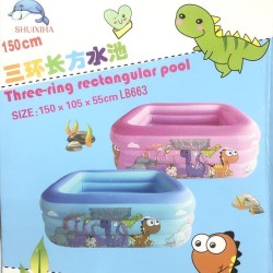Swimming Water Pool Rectangle Blue For Kids - 150cm / Inflatable 3 Ring Swim Bath Tub For Children Baby Swimming Water Pool Rectangle Blue For Kids - 150cm / Inflatable 3 Ring Swim Bath Tub For Children Baby