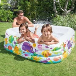 Swimming Water Pool Rectangle Blue For Kids - 159cm / Inflatable 3 Ring Swim Bath Tub For Children Baby Swimming Water Pool Rectangle Blue For Kids - 159cm / Inflatable 3 Ring Swim Bath Tub For Children Baby