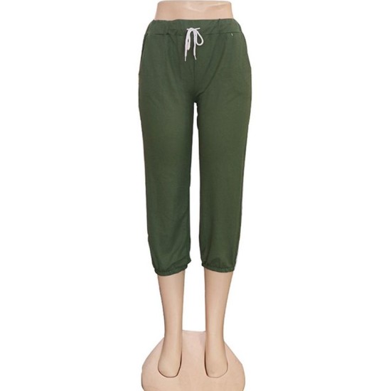 Green Women Cotton Joggers