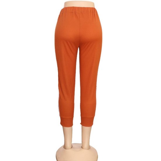 Orange Women Cotton Joggers