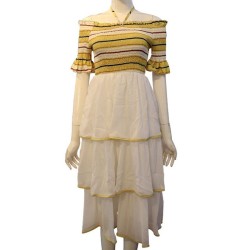 Yellow Off- Shoulder Dress Yellow Off- Shoulder Dress