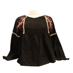 Black Cotton Embroidery Tops Black Cotton Embroidery Tops