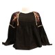 Black Cotton Embroidery Tops