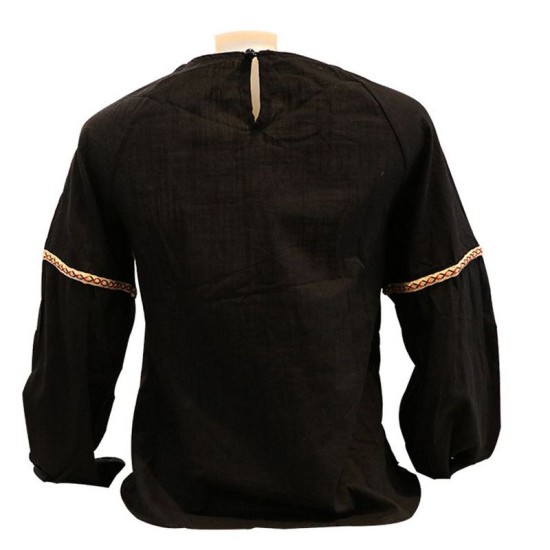 Black Cotton Embroidery Tops