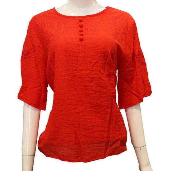 Chiffon Cotton Embroidered T-Shirt