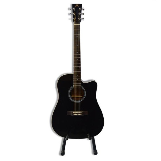 SX Acoustic Black Guitar
