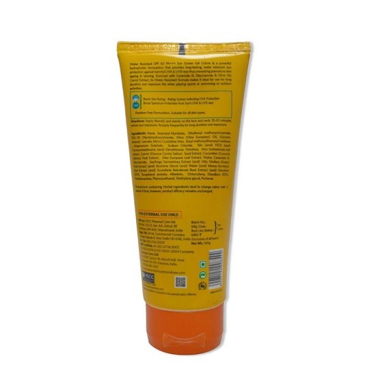 VLCC Water Resistant SPF60 Sunscreen Gel Creme, 100g